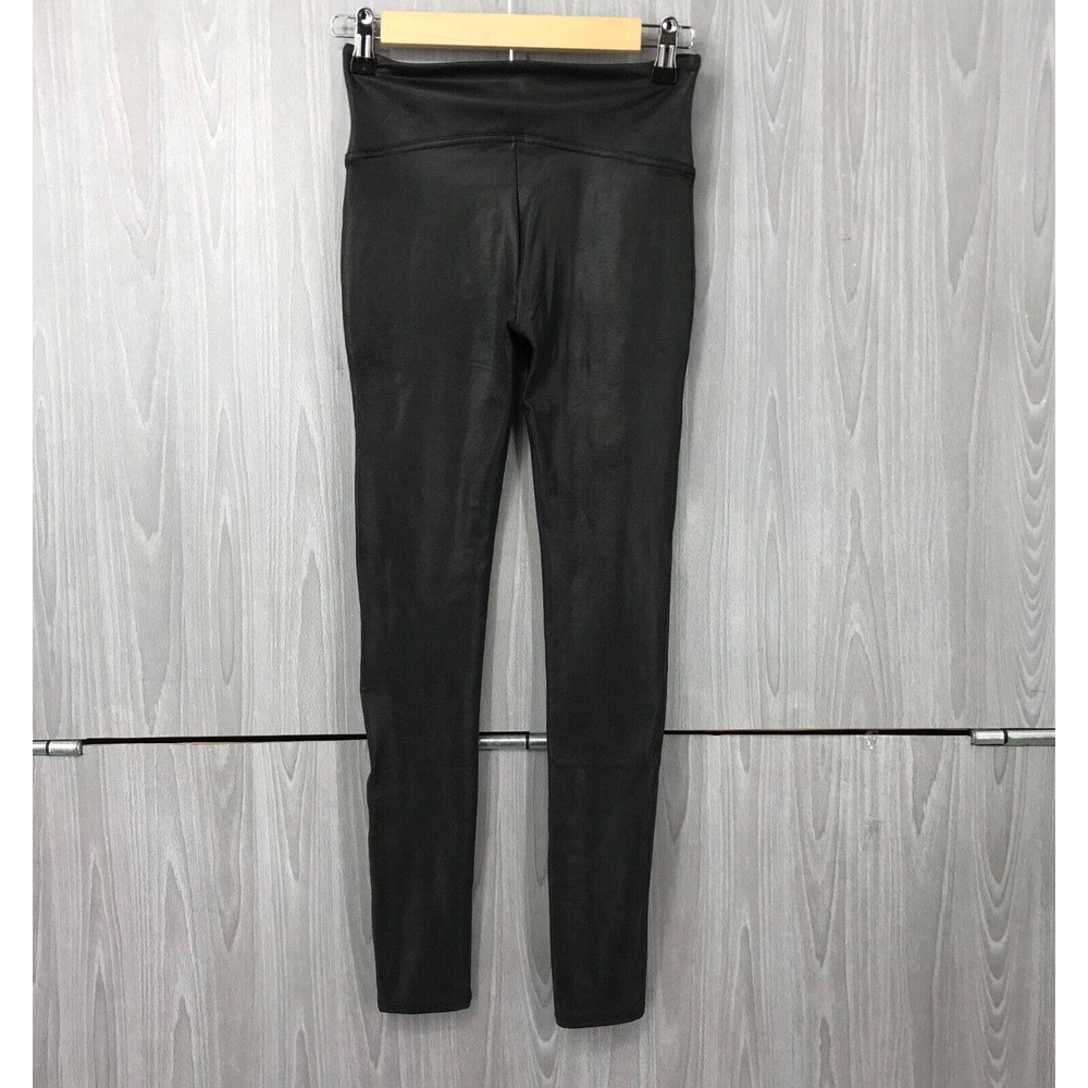 Spanx Women's Black Faux Leather‎ Shiny Leggings Size: Small